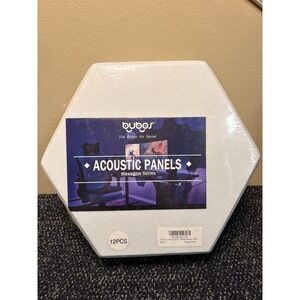 Bubos 12‎ Pack Acoustic Panels Hexagon Series White Sound Proof Wall Tiles